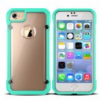 Wholesale iPhone 7 Clear Defense Hybrid Case (Green)